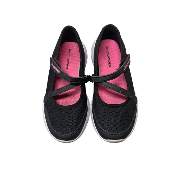 Skechers Kids Girls Black Mary Jane Sneakers Size 13.5 Velcro Closure - Picture 1 of 7